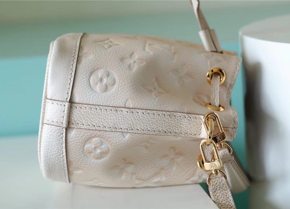 1:1 Replica Louis Vuitton LV Nano Noe Monogram Empreinte Light Beige Luxury Bag For Women M81463 - 6.3in/16cm
