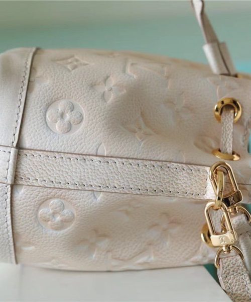 1:1 Replica Louis Vuitton LV Nano Noe Monogram Empreinte Light Beige Luxury Bag For Women M81463 - 6.3in/16cm