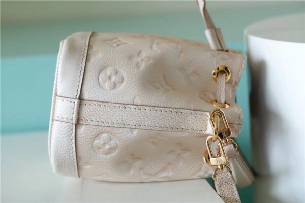 1:1 Replica Louis Vuitton LV Nano Noe Monogram Empreinte Light Beige Luxury Bag For Women M81463 - 6.3in/16cm