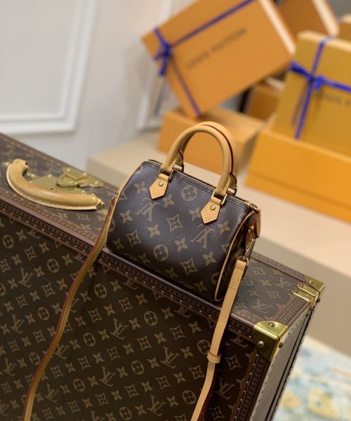 1:1 Replica Louis Vuitton LV Nano Speedy Monogram Canvas Luxury Bag For Women M81085 - 6.3in/16cm