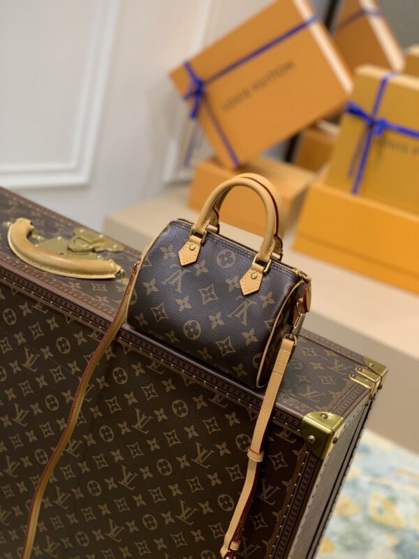 1:1 Replica Louis Vuitton LV Nano Speedy Monogram Canvas Luxury Bag For Women M81085 - 6.3in/16cm