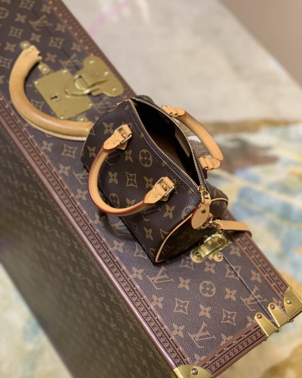 1:1 Replica Louis Vuitton LV Nano Speedy Monogram Canvas Luxury Bag For Women M81085 - 6.3in/16cm
