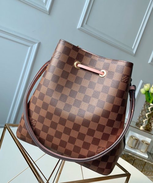 1:1 Replica Louis Vuitton LV NeoNoe MM Damier Ebene Canvas Luxury Bag For Women N40198 - 10.2in/26cm