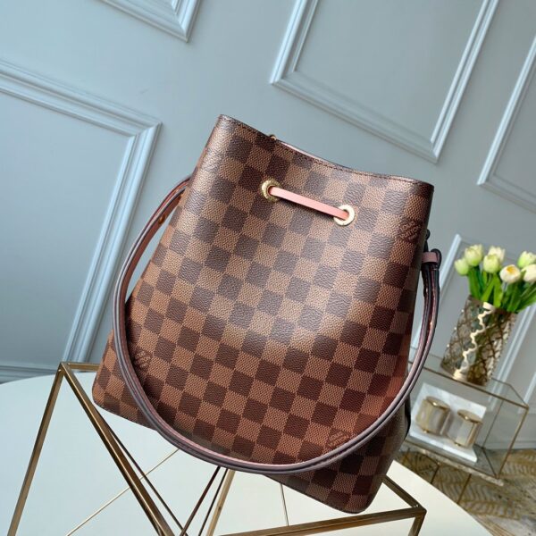 1:1 Replica Louis Vuitton LV NeoNoe MM Damier Ebene Canvas Luxury Bag For Women N40198 - 10.2in/26cm