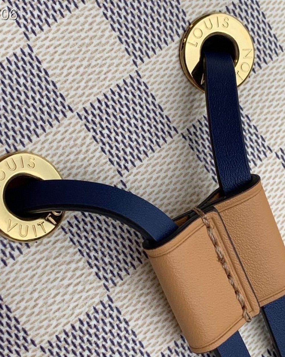 1:1 Replica Louis Vuitton LV NeoNoe MM Damier Azur Canvas Luxury Bag For Women N50042 - 10.2in/26cm