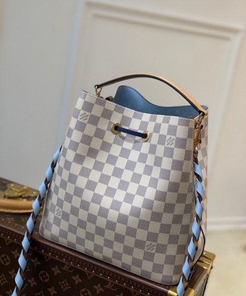 1:1 Replica Louis Vuitton LV NeoNoe MM Damier Azur Canvas Luxury Bag For Women N50042 - 10.2in/26cm