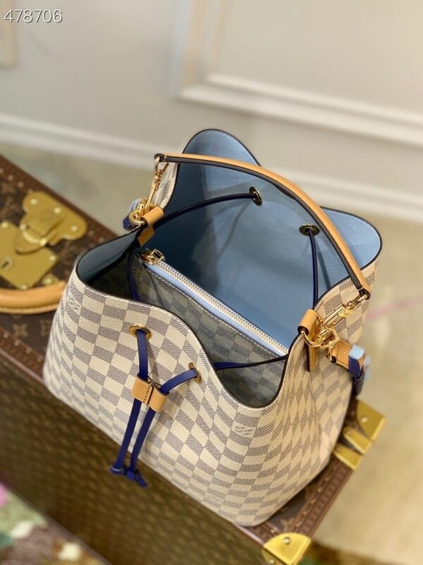 1:1 Replica Louis Vuitton LV NeoNoe MM Damier Azur Canvas Luxury Bag For Women N50042 - 10.2in/26cm