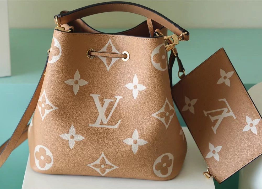 1:1 Replica Louis Vuitton LV NeoNoe MM Monogram Empreinte Leather Luxury Bag For Women M45808 - 10.2in/26cm