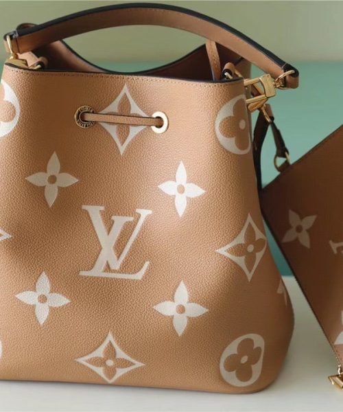 1:1 Replica Louis Vuitton LV NeoNoe MM Monogram Empreinte Leather Luxury Bag For Women M45808 - 10.2in/26cm