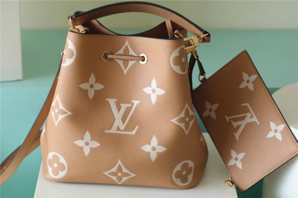 1:1 Replica Louis Vuitton LV NeoNoe MM Monogram Empreinte Leather Luxury Bag For Women M45808 - 10.2in/26cm