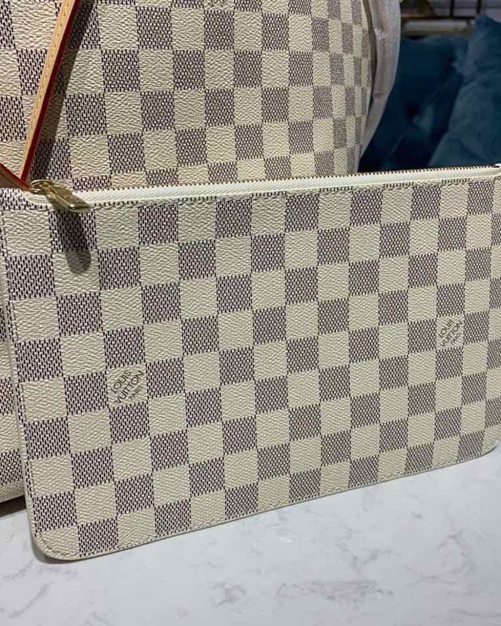 1:1 Replica Louis Vuitton LV Neverfull GM Damier Azur Canvas Luxury Bag For Women N41360 - 15.4in/39cm