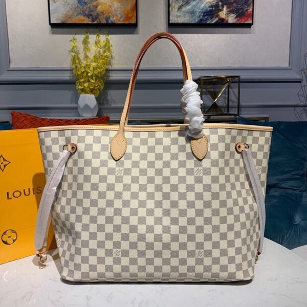 1:1 Replica Louis Vuitton LV Neverfull GM Damier Azur Canvas Luxury Bag For Women N41360 - 15.4in/39cm