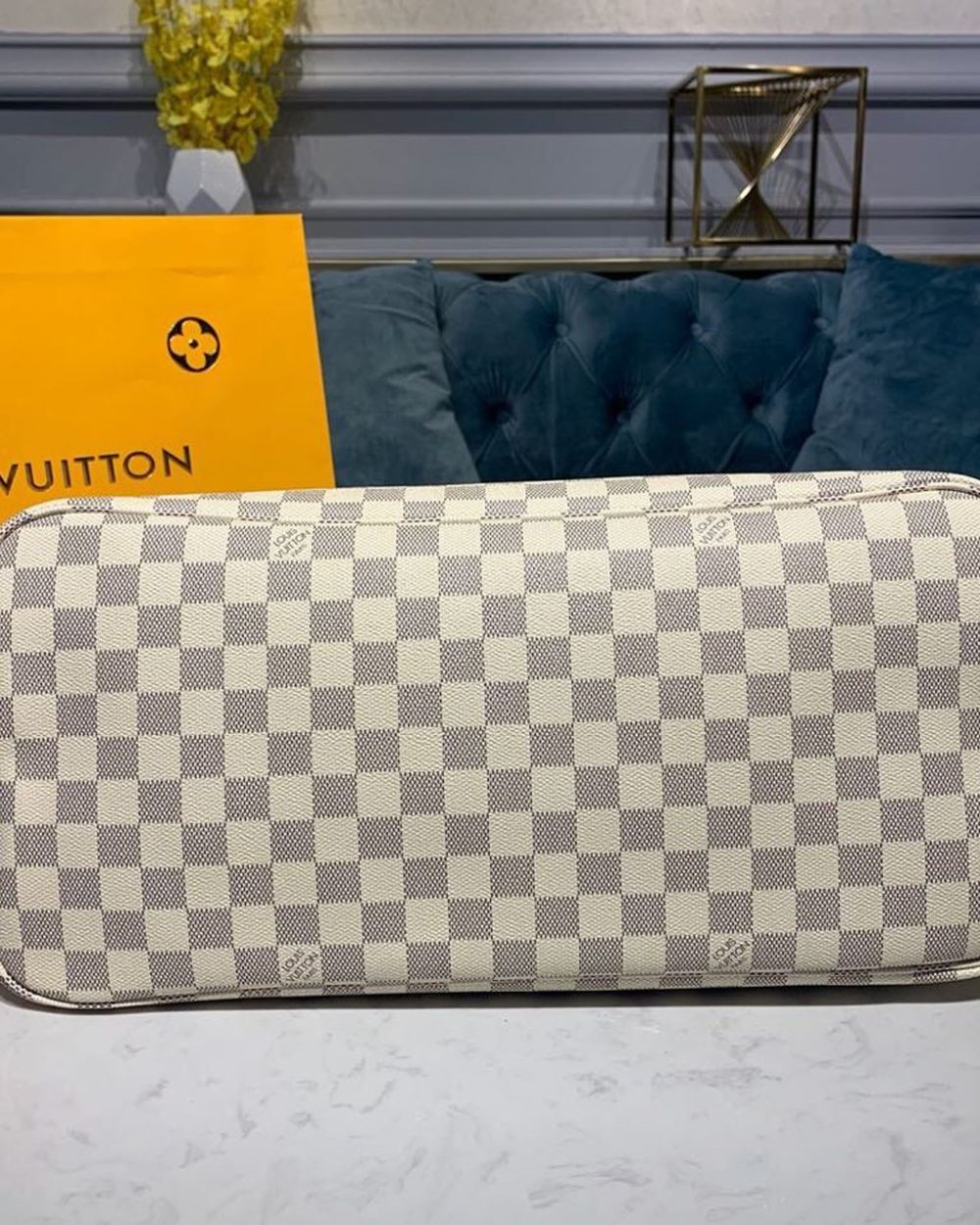 1:1 Replica Louis Vuitton LV Neverfull GM Damier Azur Canvas Luxury Bag For Women N41360 - 15.4in/39cm