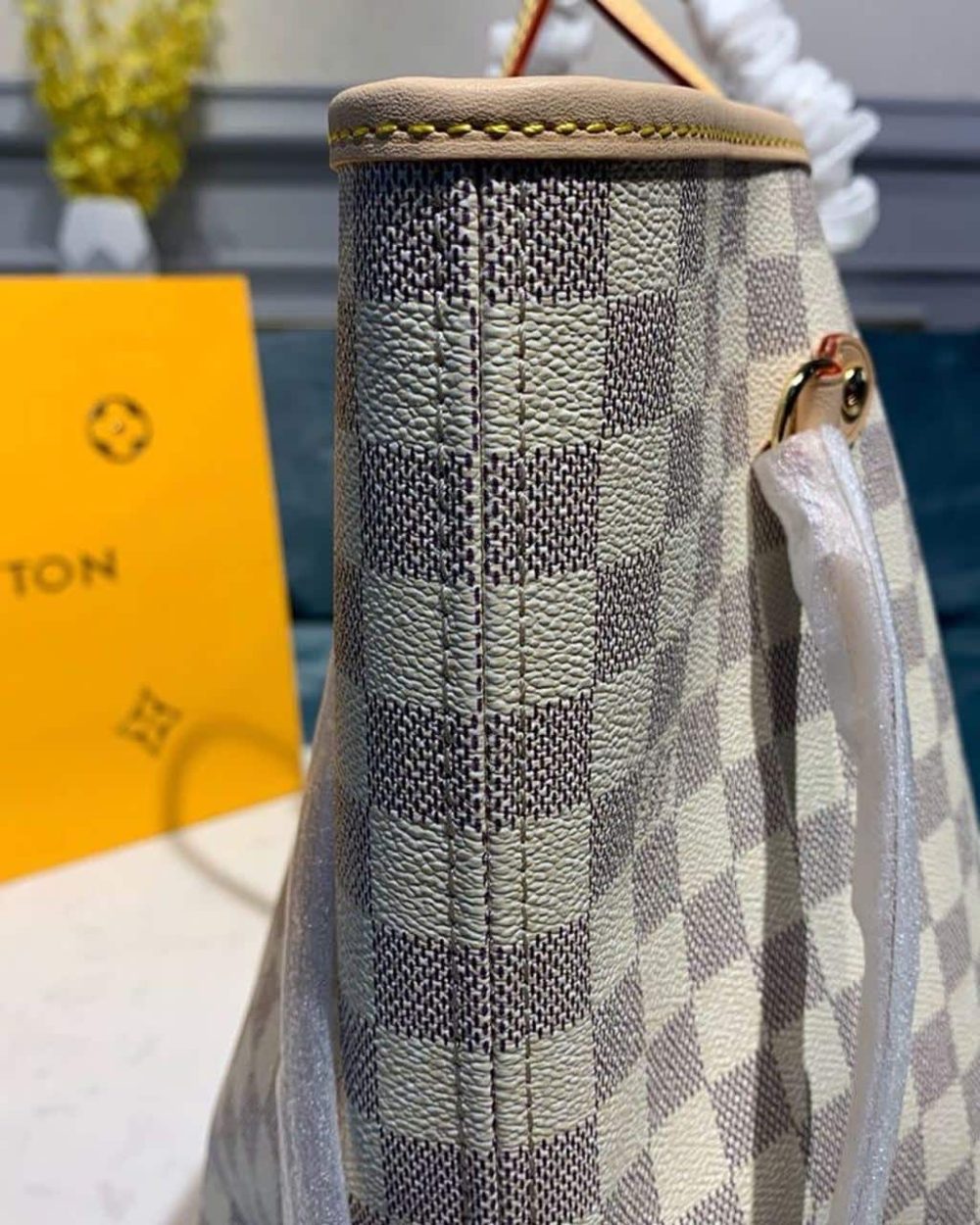 1:1 Replica Louis Vuitton LV Neverfull GM Damier Azur Canvas Luxury Bag For Women N41360 - 15.4in/39cm