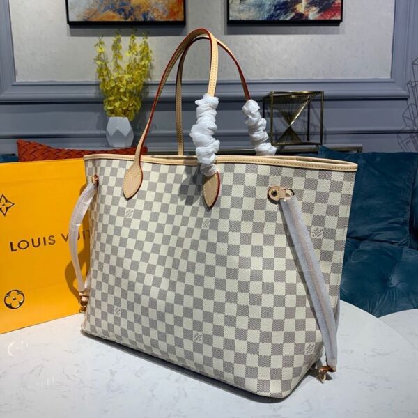 1:1 Replica Louis Vuitton LV Neverfull GM Damier Azur Canvas Luxury Bag For Women N41360 - 15.4in/39cm
