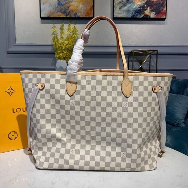 1:1 Replica Louis Vuitton LV Neverfull GM Damier Azur Canvas Luxury Bag For Women N41604 - 15.4in/39cm