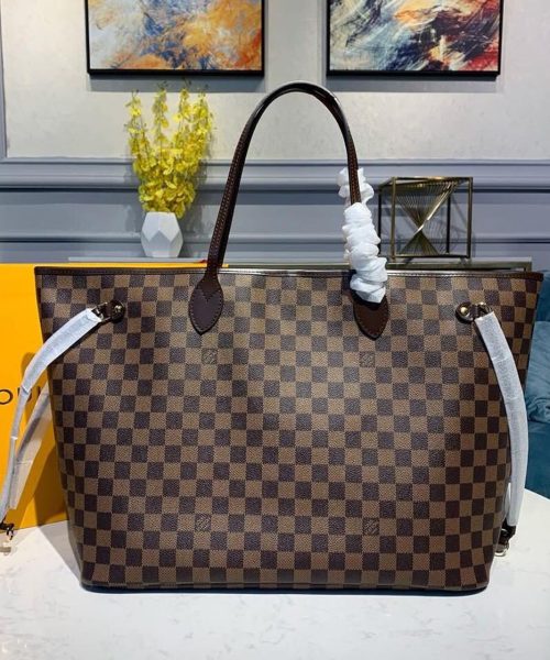 1:1 Replica Louis Vuitton LV Neverfull GM Damier Ebene Canvas Luxury Bag For Women N41357 - 15.7in/40cm