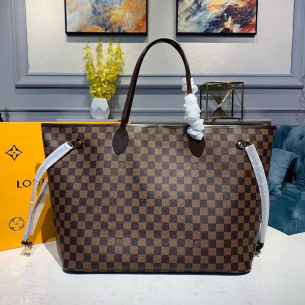 1:1 Replica Louis Vuitton LV Neverfull GM Damier Ebene Canvas Luxury Bag For Women N41357 - 15.7in/40cm