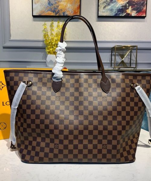 1:1 Replica Louis Vuitton LV Neverfull GM Damier Ebene Canvas Luxury Bag For Women N41357 - 15.7in/40cm