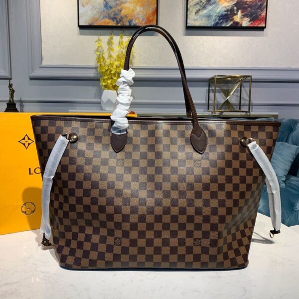 1:1 Replica Louis Vuitton LV Neverfull GM Damier Ebene Canvas Luxury Bag For Women N41357 - 15.7in/40cm