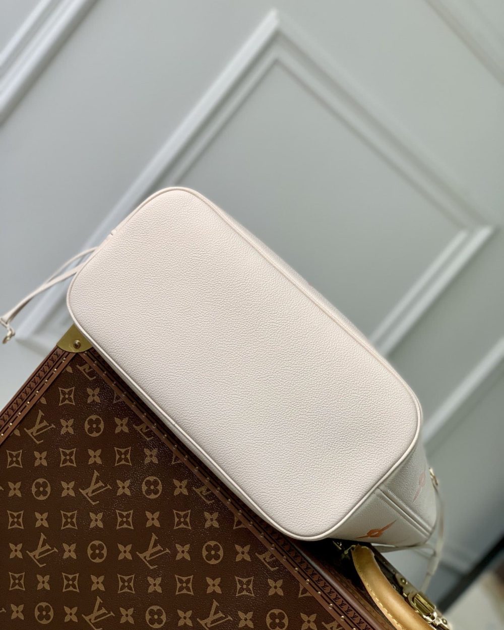 1:1 Replica Louis Vuitton LV Neverfull MM Monogram Empreinte Beige Clair Luxury Women Bag M46516 30.9cm/ 12.2in