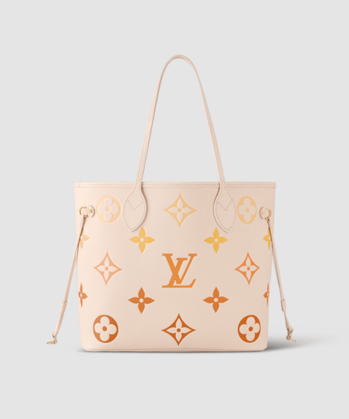 1:1 Replica Louis Vuitton LV Neverfull MM Monogram Empreinte Beige Clair Luxury Women Bag M46516 30.9cm/ 12.2in