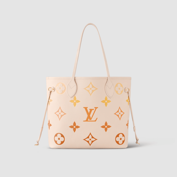 1:1 Replica Louis Vuitton LV Neverfull MM Monogram Empreinte Beige Clair Luxury Women Bag M46516 30.9cm/ 12.2in