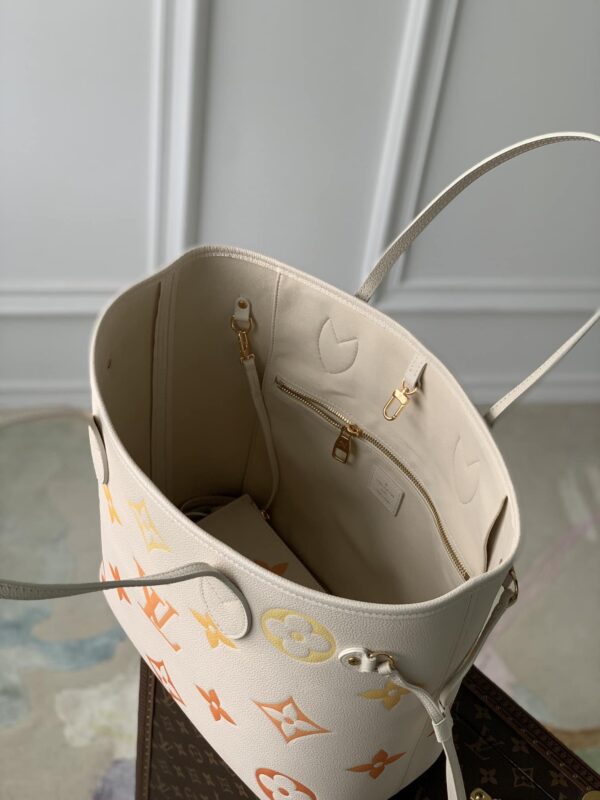 1:1 Replica Louis Vuitton LV Neverfull MM Monogram Empreinte Beige Clair Luxury Women Bag M46516 30.9cm/ 12.2in