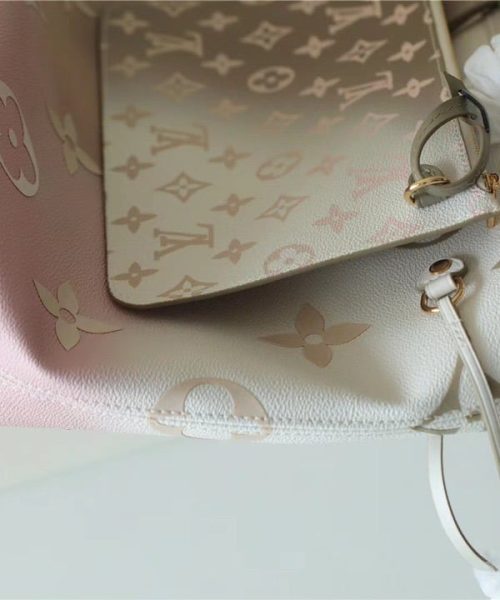 1:1 Replica Louis Vuitton LV Neverfull MM Monogram Canvas Sunset Khaki Luxury Bag For Women M59859 - 12.2in/31cm
