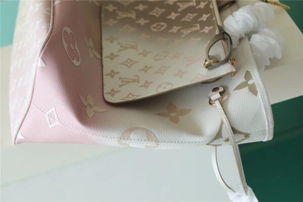 1:1 Replica Louis Vuitton LV Neverfull MM Monogram Canvas Sunset Khaki Luxury Bag For Women M59859 - 12.2in/31cm
