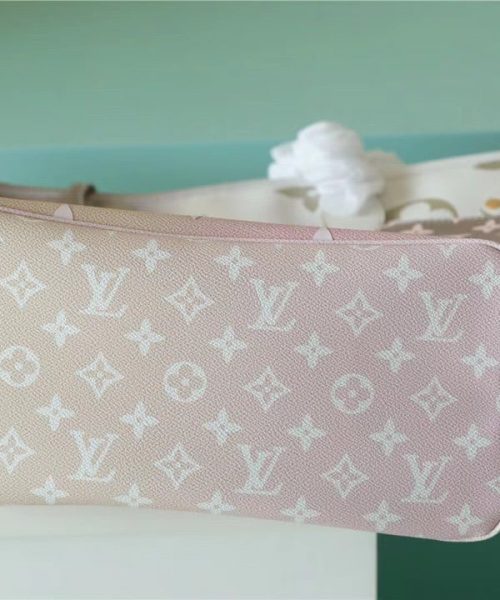 1:1 Replica Louis Vuitton LV Neverfull MM Monogram Canvas Sunset Khaki Luxury Bag For Women M59859 - 12.2in/31cm