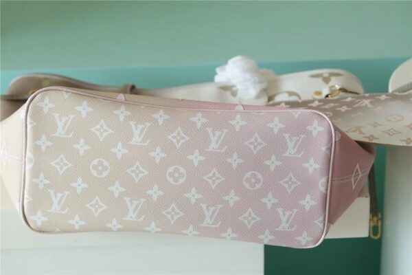1:1 Replica Louis Vuitton LV Neverfull MM Monogram Canvas Sunset Khaki Luxury Bag For Women M59859 - 12.2in/31cm