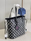 1:1 Replica Louis Vuitton LV Neverfull MM Monogram Empreinte Black/White Luxury Bag For Women M46103 - 12.2in/31cm