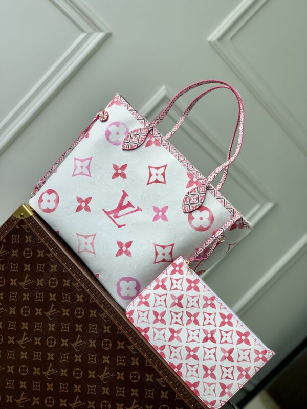 1:1 Replica Louis Vuitton LV Neverfull MM Other Monogram Canvas Pink Luxury Bag For Women M22980 - 31cm/ 12.2in