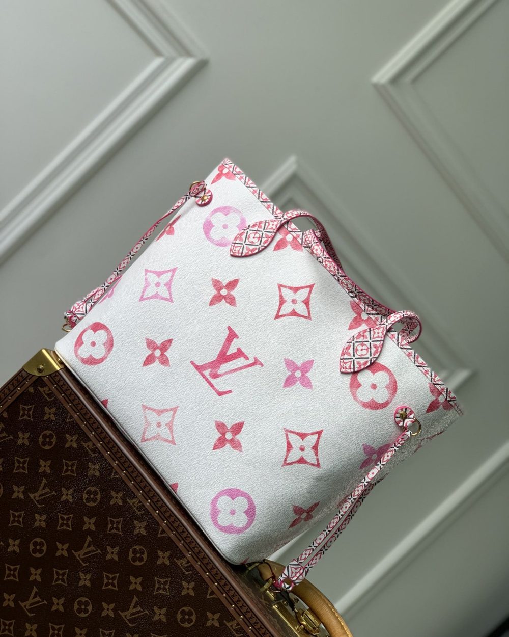 1:1 Replica Louis Vuitton LV Neverfull MM Other Monogram Canvas Pink Luxury Bag For Women M22980 - 31cm/ 12.2in