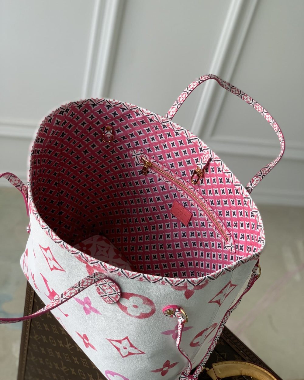 1:1 Replica Louis Vuitton LV Neverfull MM Other Monogram Canvas Pink Luxury Bag For Women M22980 - 31cm/ 12.2in