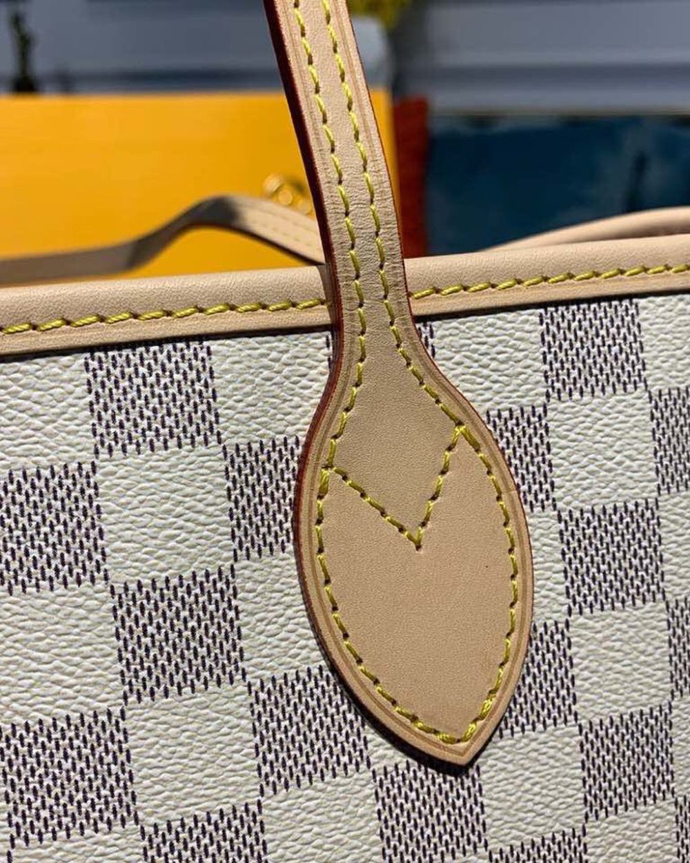 1:1 Replica Louis Vuitton LV Neverfull MM Damier Azur Canvas Luxury Bag For Women N41605 - 12.2in/31cm