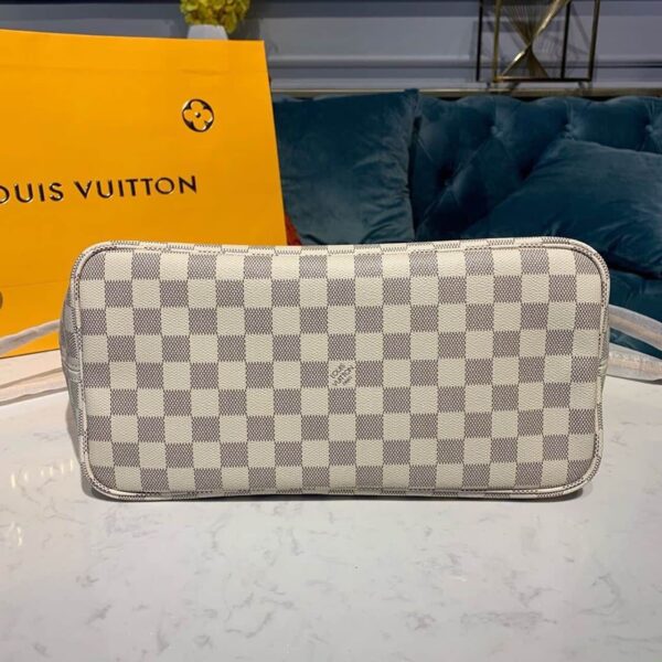 1:1 Replica Louis Vuitton LV Neverfull MM Damier Azur Canvas Luxury Bag For Women N41605 - 12.2in/31cm