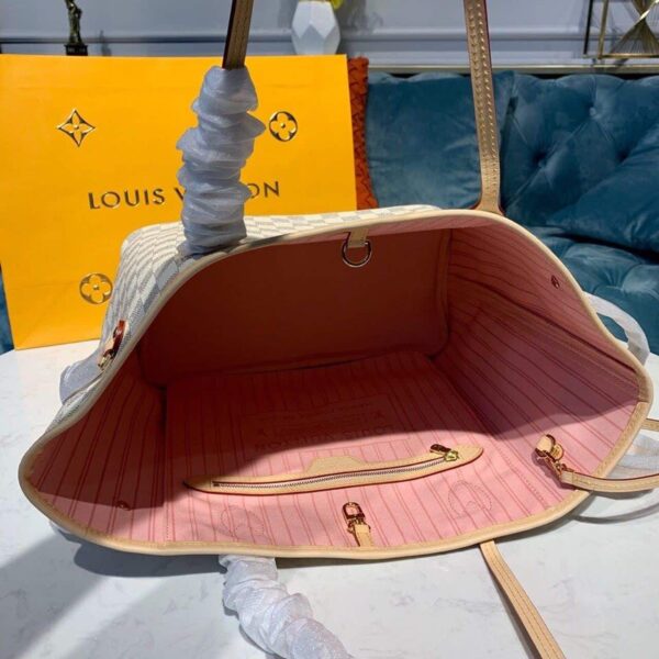 1:1 Replica Louis Vuitton LV Neverfull MM Damier Azur Canvas Luxury Bag For Women N41605 - 12.2in/31cm
