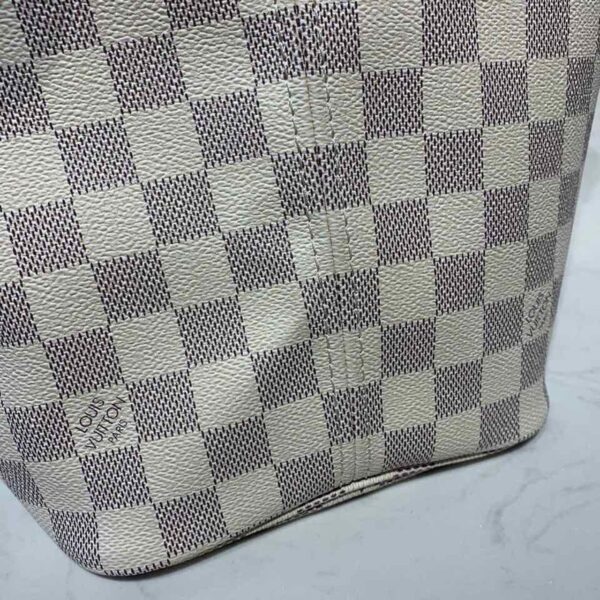 1:1 Replica Louis Vuitton LV Neverfull MM Damier Azur Canvas Luxury Bag For Women N41605 - 12.2in/31cm