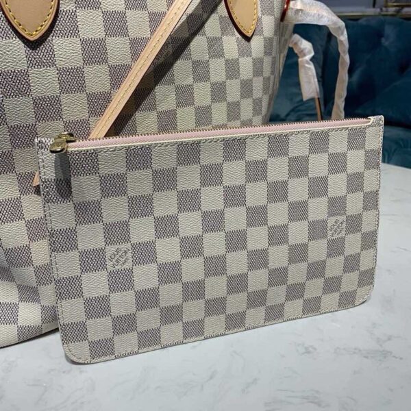 1:1 Replica Louis Vuitton LV Neverfull MM Damier Azur Canvas Luxury Bag For Women N41605 - 12.2in/31cm
