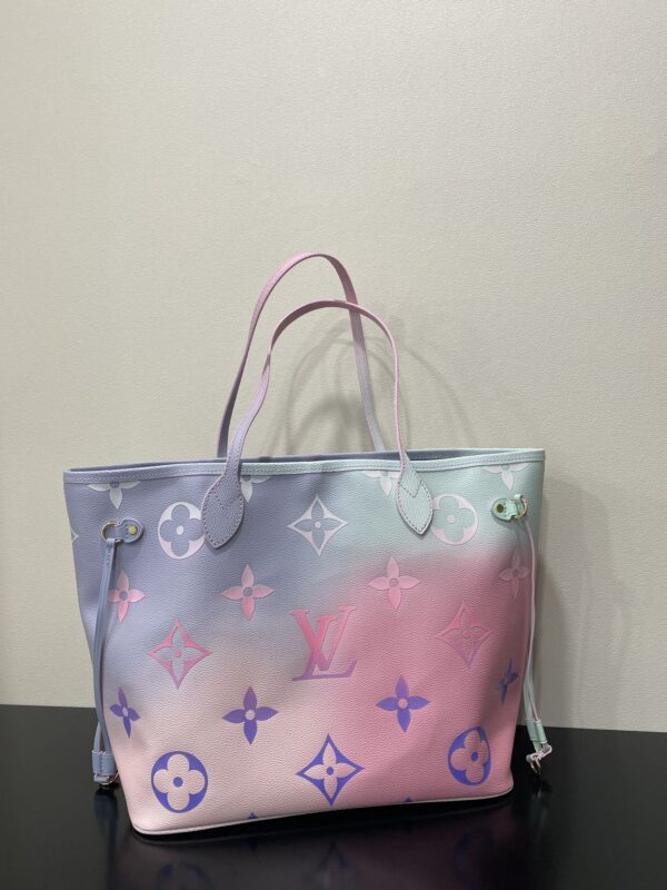 1:1 Replica Louis Vuitton LV Neverfull MM Monogram Canvas Sunrise Pastel Luxury Bag For Women M46077 - 12.2in/31cm