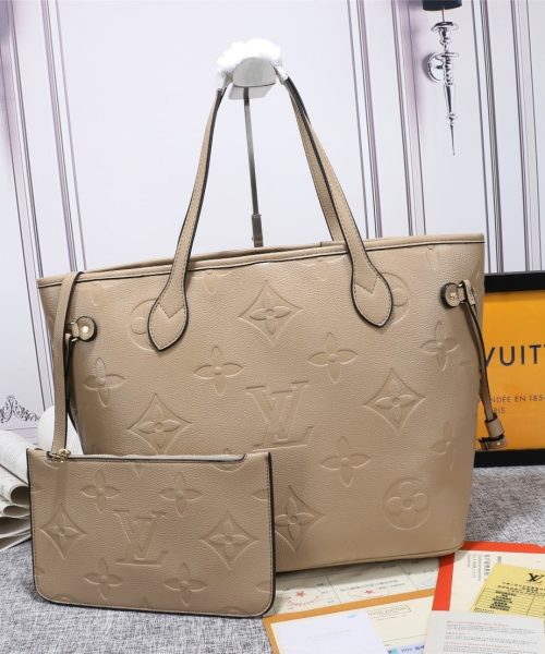 1:1 Replica Louis Vuitton LV Neverfull MM Monogram Empreinte Leather Luxury Bag For Women M45686 - 12.2in/31cm