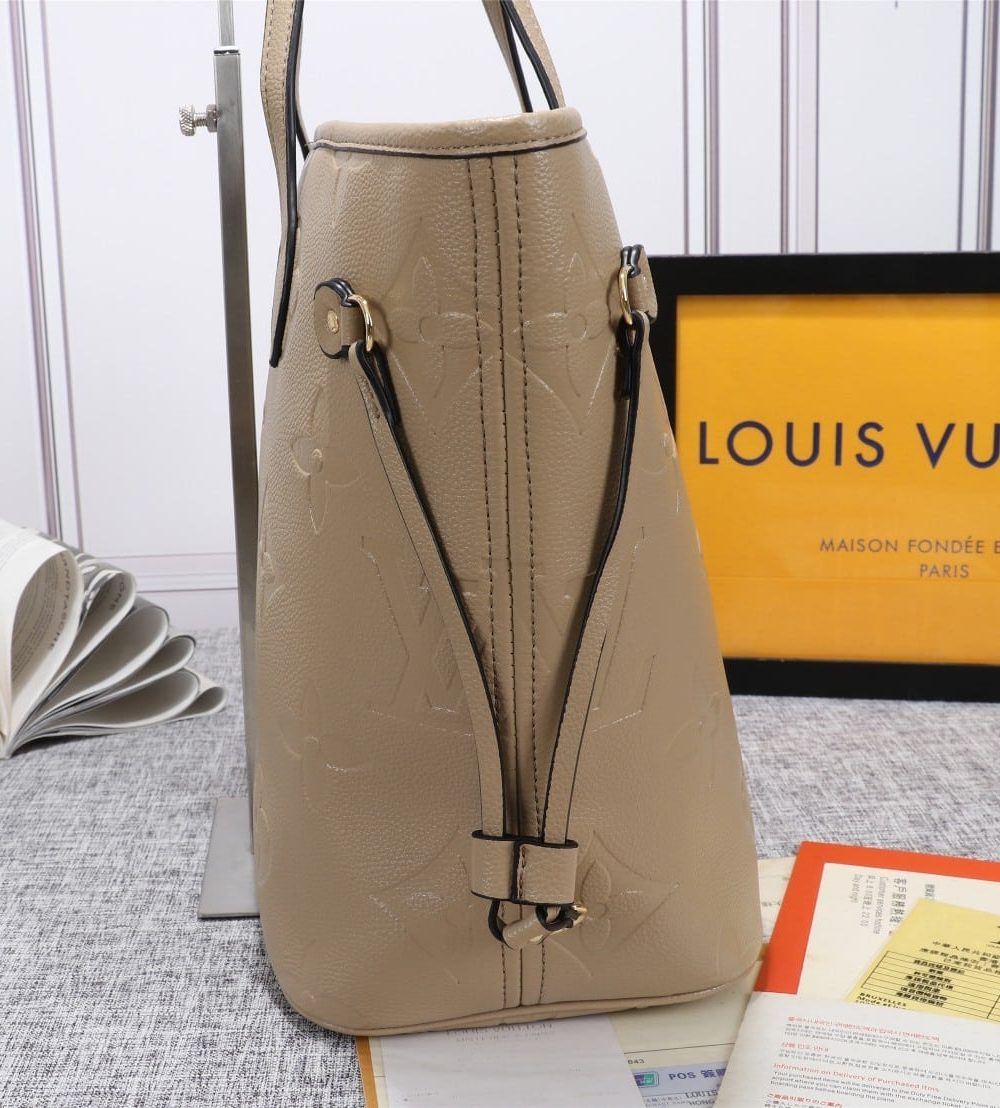 1:1 Replica Louis Vuitton LV Neverfull MM Monogram Empreinte Leather Luxury Bag For Women M45686 - 12.2in/31cm