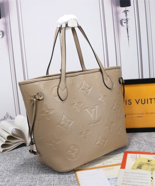 1:1 Replica Louis Vuitton LV Neverfull MM Monogram Empreinte Leather Luxury Bag For Women M45686 - 12.2in/31cm