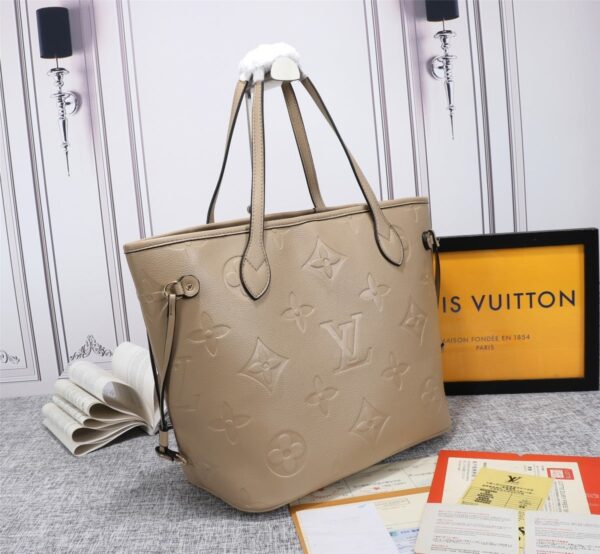 1:1 Replica Louis Vuitton LV Neverfull MM Monogram Empreinte Leather Luxury Bag For Women M45686 - 12.2in/31cm