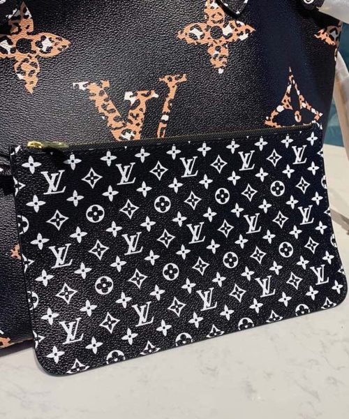 1:1 Replica Louis Vuitton LV Neverfull MM Monogram Canvas Jungle Black Luxury Bag For Women M44676 - 12.2in/31cm