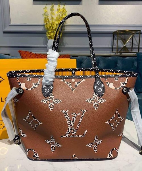 1:1 Replica Louis Vuitton LV Neverfull MM Monogram Canvas Jungle Black Luxury Bag For Women M44676 - 12.2in/31cm