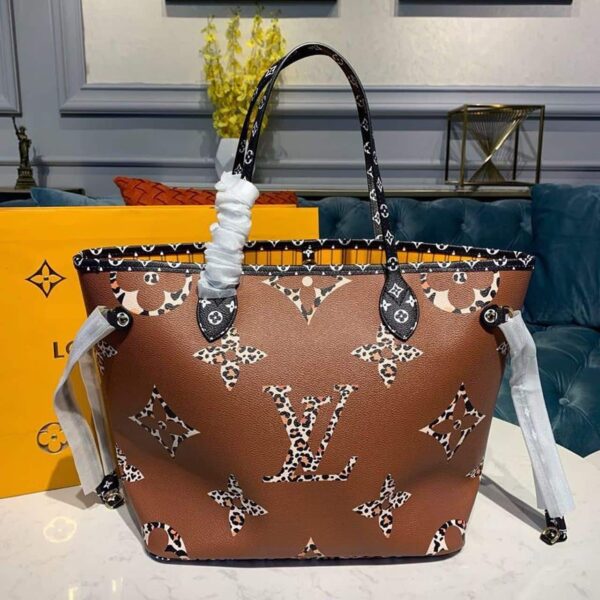 1:1 Replica Louis Vuitton LV Neverfull MM Monogram Canvas Jungle Black Luxury Bag For Women M44676 - 12.2in/31cm