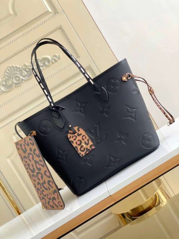 1:1 Replica Louis Vuitton LV Neverfull MM Wild At Heart Monogram Empreinte Leather Luxury Bag For Women M45856 - 12.2in/31cm